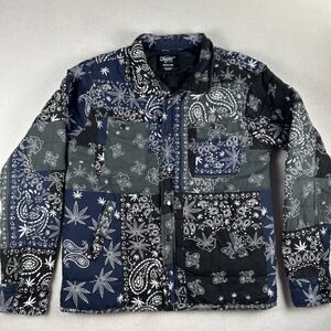 Eighty Eight Bandana Quilted Shirt Jacket Medium, Snap, Front Pockets MultiPrint